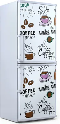 Produktbild von Kühlschrankdekoration  60x180 cm  Aufkleber auf dem Kühlschrank - Kaffee Getränk