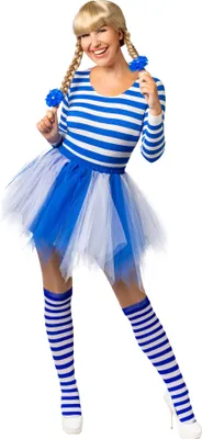 Produktbild von Tutu Rock Tüll Minirock blau/weiß blickdicht Karneval Fasching Kostüm L/XL uni