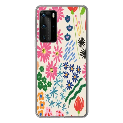 Produktbild von MuchoWow® Handyhülle Schutzhülle Hülle für Huawei P40 Pro Blume - Blätter - Feldblumen Silikon Softcase Handy Hülle - Schutz