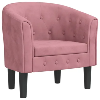 Image de vidaXL Fauteuil club rose velours