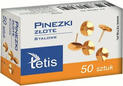 Zdjęcie produktu dla Pinezki złote, 50 sztuk