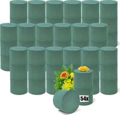 Produktbild von com-four® 54x Steckmasse für Blumengestecke in Zylinderform für Frischblumen