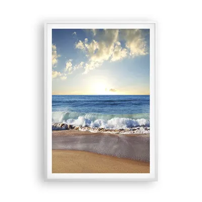 Produktbild von Gerahmtes Poster - Weißer Rahmen - Meer Ufer Wasser - 70x100 cm - Wand Bild - Wanddeko - Wandbilder - Kunstposter - Wandposter - Bilderrahmen - Bilder - Kunstdruck - Wandbild - P2WPA70x100-3551