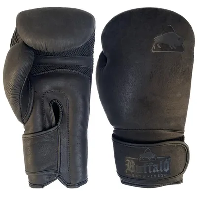 Produktbild von Buffalo Leder Boxhandschuhe schwarz 14oz