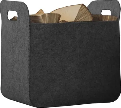 Zdjęcie produktu dla Kosz filcowy Rubberneck z uchwytami - Wymiary 25 x 35 x 35 - Antracytowy