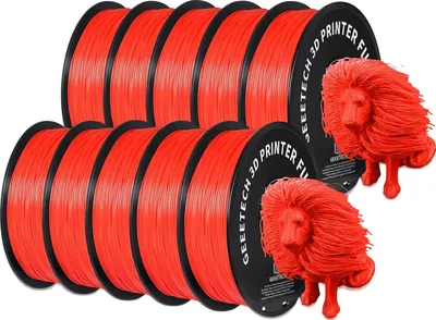 Image de Filament PLA, poids 10 kg, diamètre 1,75 mm, PLA rouge 10 kg