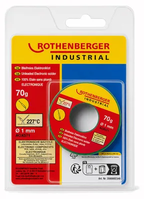 Produktbild von Rothenberger Elektroniklot bleifrei 70g Ø1mm Lötzinn Lötdraht 1000002349
