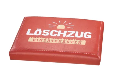 Produktbild von GILDE Sitzpolster, rechteckig, "Löschzug", Schriftzug, Kunststoff, rot, VE 6, L. 34 cm, B. 44 cm, H. 5 cm
