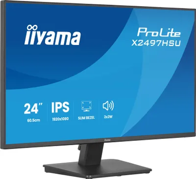Produktbild von ProLite X2497HSU-B1 (60.5 cm (23.8 Zoll), schwarz (matt), FullHD, IPS, HDMI, DP, USB-Hub, Lautsprecher, 120Hz Panel)
