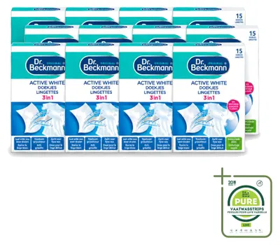 Produktbild von 12 x Dr. Beckmann Active White Wäschetücher gegen Grauschleier - Großpackung - 12 Stücke