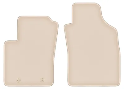 Image de Tapis avant en moquette pour Fiat 500 2007-2013 (cabriolet/à hayon) – 2 pièces, beiges, sur mesure – Wielganizator FORTUNA