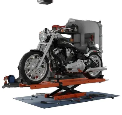 Zdjęcie produktu dla Podnośnik motocyklowy, udźwig 500 kg, regulowana wysokość, kolor czarny