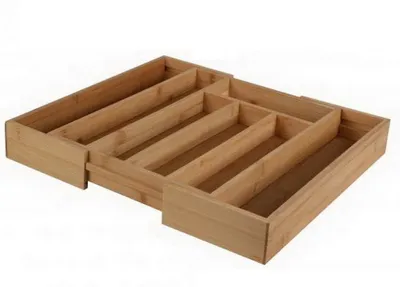 Produktbild von Ausziehbarer Besteckkasten aus Bambus 37x34x5cm