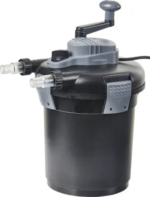 Produktbild von Druckfilterset Teich HEISSNER mit Pumpe 1500 l/h 25 W, integriertem UVC-Teichklärer 7 W, Rückspülungssystem, für Teich m