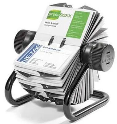 Produktbild von Visitenkarten-Rollkartei Visifix 400 Karten 195x135x165mm schwarz Packung mit 8 Stück
