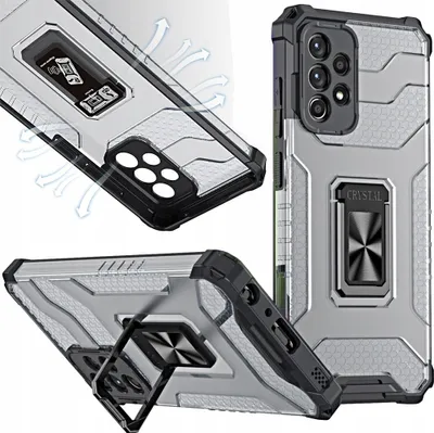 Immagine prodotto di Anello di cristallo Custodia ibrida blindata + supporto magnetico Samsung Galaxy A72 4G Nero