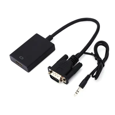 Image de Adaptateur VGA vers HDMI,convertisseur VGA vers HDMI,transformateur VGA vers HDMI,câble vidéo HDMI,cordon adaptateur HDMI,ligne de conversion HDMI
