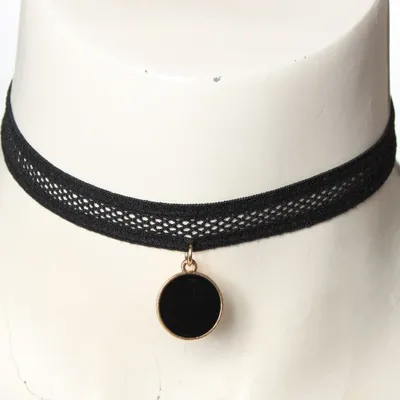 Produktbild von Gothic Choker Kropfband mit Schwarzem Anhänger