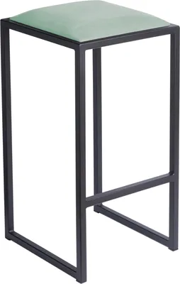 Produktbild von FERRO Barhocker 64 cm Blaugrün – Moderner Metall Barstuhl ohne Lehne im Loft-Stil mit Gepolstertem Sitz