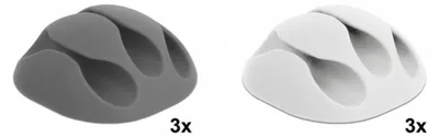 Produktbild von DeLOCK 18297, Kabelhalter, Tisch/Wand, Thermoplastischer Gummi (TPR), Grau, Weiß
