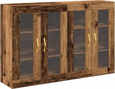 Image de Cabinets muraux 2 pcs Bois Ancien 69,5 x 34 x 90 cm