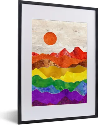Produktbild von MuchoWow® Gerahmtes Poster Regenbogen - Stolz - Schwul 30x40 cm - Poster mit Schwarzem Bilderrahmen Wandposter Rahmen Foto Bilder - Wandposter Schlafzimmer