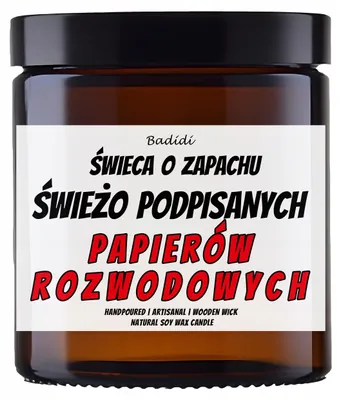 Produktbild von Badidi Lustige Duftkerze Geschenk Scheidungspapiere