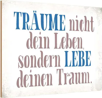 Produktbild von vianmo Holzschild 20x30 cm träume nicht dein Leben lebe Dekoration