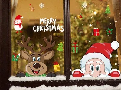 Image de Autocollants de Noël pour la chambre d'enfant « Winterkind » - Autocollants muraux autocollants I Autocollants muraux autocollants Père Noël et renne