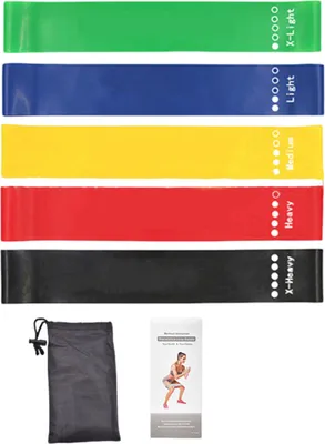 Produktbild von 5-teiliges Yoga-Widerstandsband, 2,3/4,5/9/10/13/18 kg, Übungs-Loop-Band, Krafttraining, Crossfit, Spannungsband für Männer und Frauen, Körperdehnung, elastisches Band, Heim-Fitnessgerät