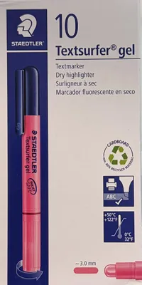 Produktbild von STAEDTLER 264-23 Textsurfer gel Trockentextmarker, 10 Stück im Kartonetui, pink