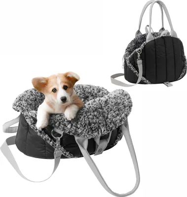 Produktbild von Hundetragetasche, Vertellbar, Schultergurt, Haustiertragetasche, Transport, Katzentasche, Reisetasche, Camping, Tasche, Schwarz, 47x29x32 cm