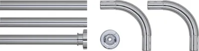 Produktbild von Sealskin Kombi-Winkelstange Aluminium 90 x 90 x 90 cm; 170 x 80 cm; 90 x 90 cm, Durchmesser: 28 mm, Farbe: chrom glänzend, 276669018