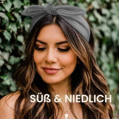 Produktbild von 4 Damen-Stirnbänder, elastische Haarbänder im Turban-Stil mit Haarschmuck für Mädchen