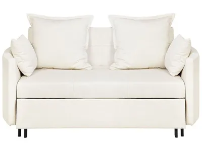 Zdjęcie produktu dla BELIANI Sofa rozkładana jasnobeżowa funkcja spania łóżko nowoczesna