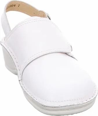 Produktbild von Finn Comfort Assuan Clog, Nappa (Glattleder), weiss, Klettverschluss und Fersenriemen 2525-001000 39