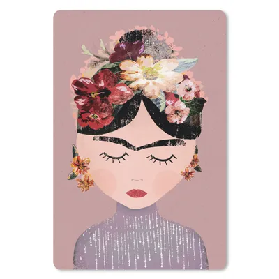 Produktbild von MuchoWow® Mauspad Mousepad Pastell - Frau - Blumen - Kunst - Frida Kahlo 18x27 cm - Mousepads - Maus Mat - Pad - Mausunterlage