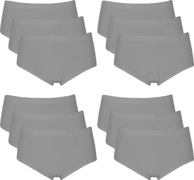 Produktbild von TEXEMP 6er Set Damen Slips Hüftslip Unterwäsche Unterhosen Baumwolle | B131 - Grau - 56/58 - 6 Stück