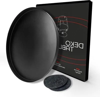 Produktbild von Rundes Tablett schwarz Ø 40 cm mit Untersetzer