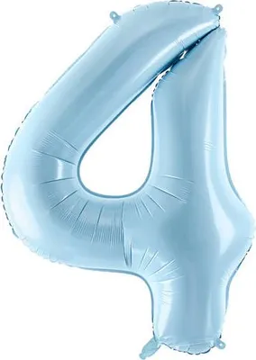 Obrázok produktu pre Fóliový balón číslo 4, 86 cm, svetlomodrý