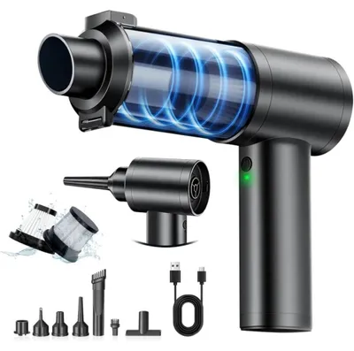 Produktbild von Kabelloser 4-in-1-Handstaubsauger mit 18.000 Pa Saugleistung, 80 W, bürstenlosem Motor und USB-C-Aufladung für Auto und Haushalt