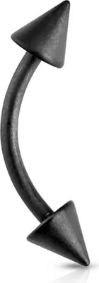 Produktbild von Piercing Augenbrauen Augenbrauenpiercing Banane Spitze Spike Bananabell Curved Barbell  matt-schwarz 1,2 mm 8 mm
