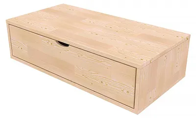 Image de Cube de rangement bois 100x50 cm + tiroir, Brut (sans vernis)