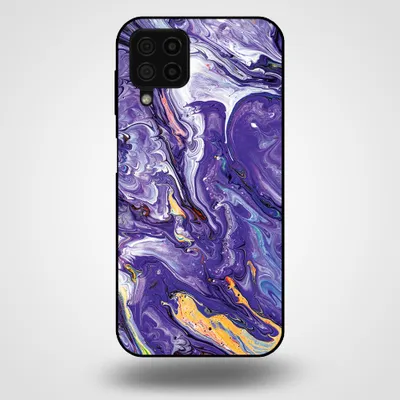 Immagine prodotto di Smartphonica Custodia per Samsung Galaxy A22 4G con stampa in marmo - Custodia posteriore in TPU con design in marmo - Oro Viola