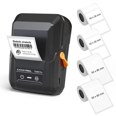 Immagine prodotto di Stampante per etichette - Stampante per etichette Bluetooth - 20-50 mm - Con 4 etichette bianche
