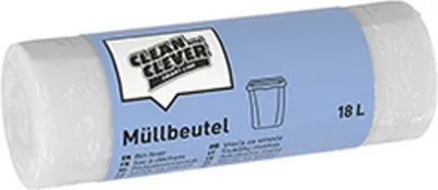 Produktbild von Robuste Müllbeutel 18 Liter Weiß - 50 Stück reißfeste Abfallbeutel für Haushalt & Büro