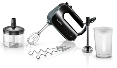 Productafbeelding van Bosch MFQ4, Handmixer, zwart, geschikt voor: kloppen, kneden, mengen, roerarm, 1,4 meter, 0,75 liter, 0,5 liter