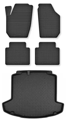 Produktbild von Gummimatten + Kofferraumwanne für Seat Toledo IV 2016- (Limousine) – Schwarz, Semi-Universal, angepasst – Wielganizator Semi-Universal