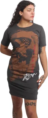 Zdjęcie produktu dla Yakuza Damskie Screaming Skull Casual T-shirt Sukienka, Czarny Melange, XS