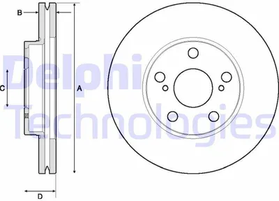 Produktbild von 2x DELPHI Bremsscheibe BG4711C für TOYOTA AURIS (NZE18_ ZRE18_) 49 2mm 277mm